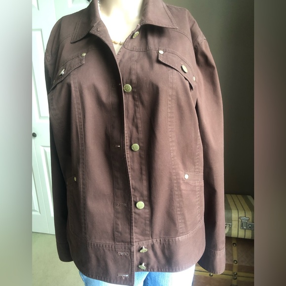 Jones Wear Studio Chocolate Brown Jean Jacket - Picture 2 of 8